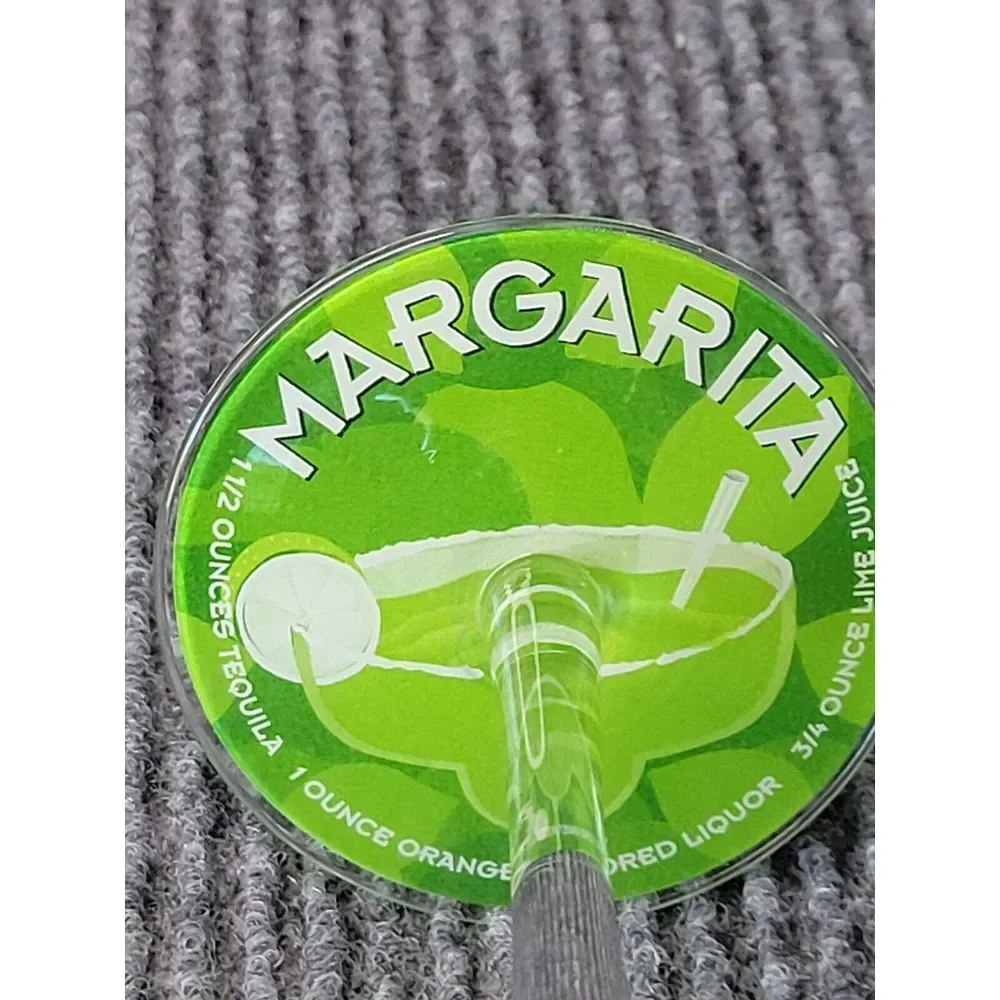 Set of 4 Margarita Glasses‎ Green Greek Key Rim Recipe Base Barware Stemware